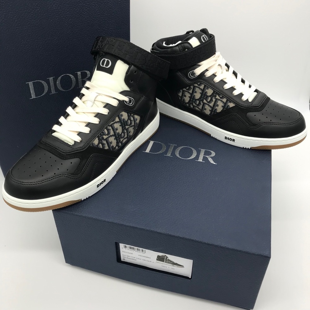 Authentic DIOR Black Smooth Calfskin Sneakers - Picture 9 of 15